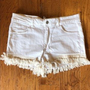 White Jean Shorts